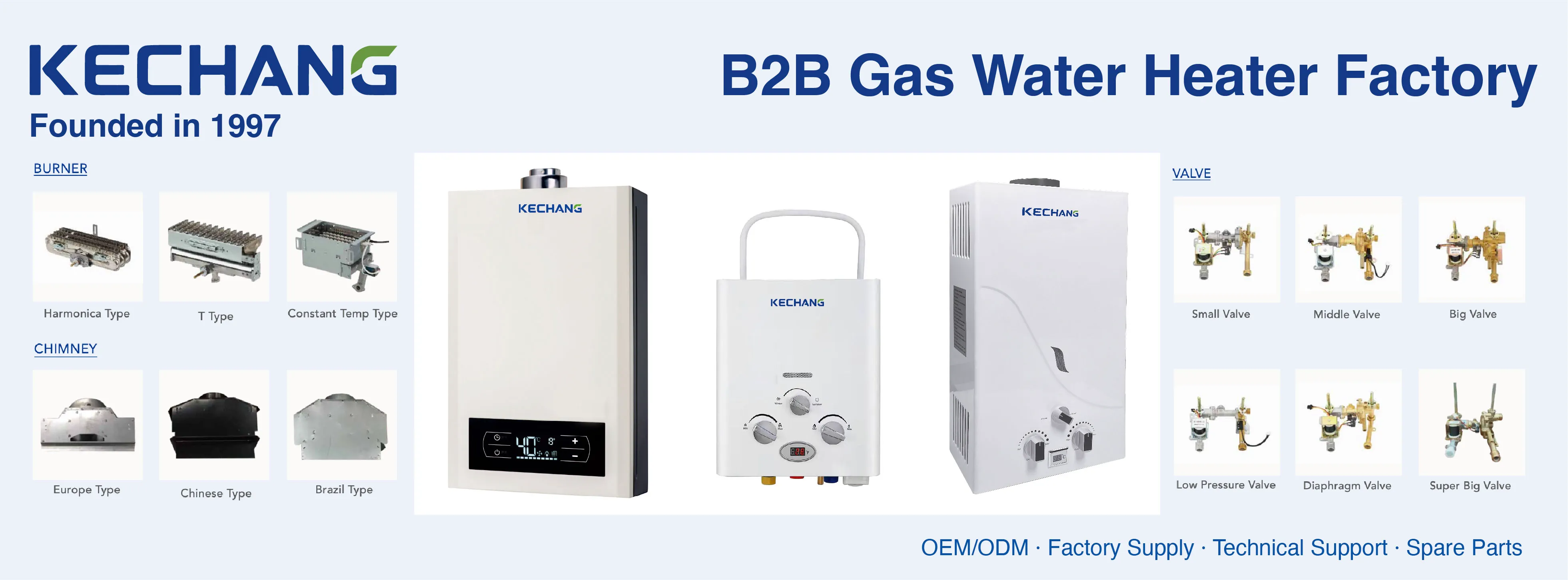 Kechang gas water heater manufacturer banner