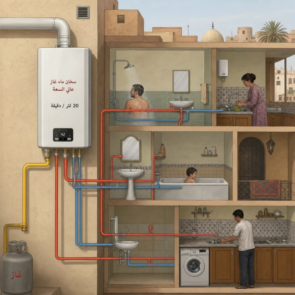 Electric vs gas tankless water heater heating process diagram